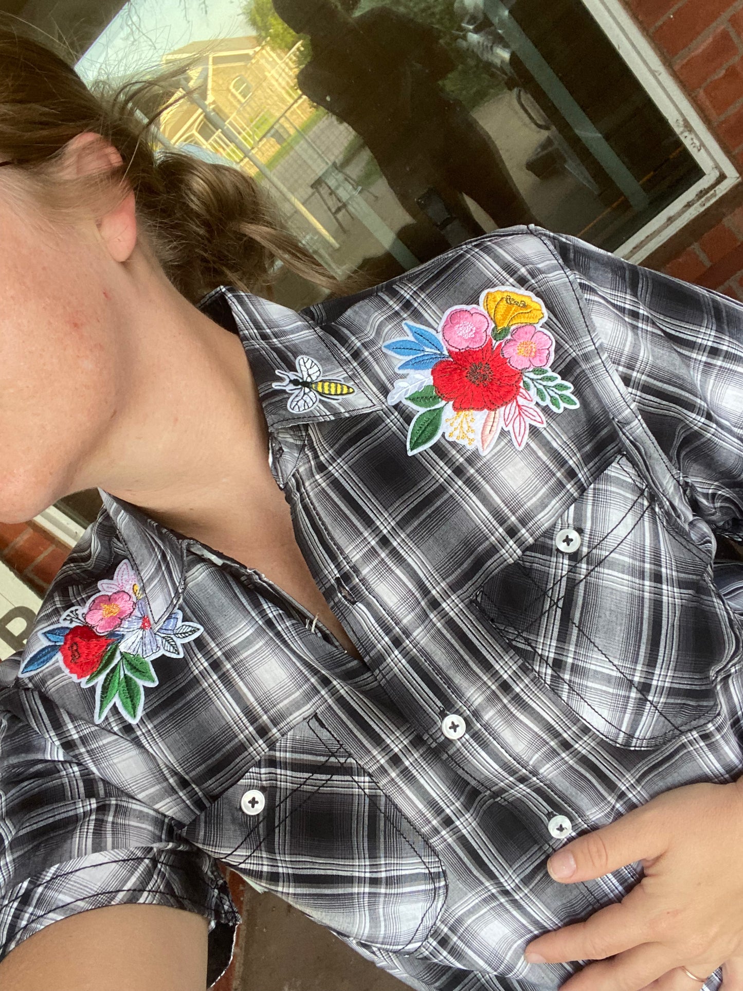 Black Plaid Button Up Shirt