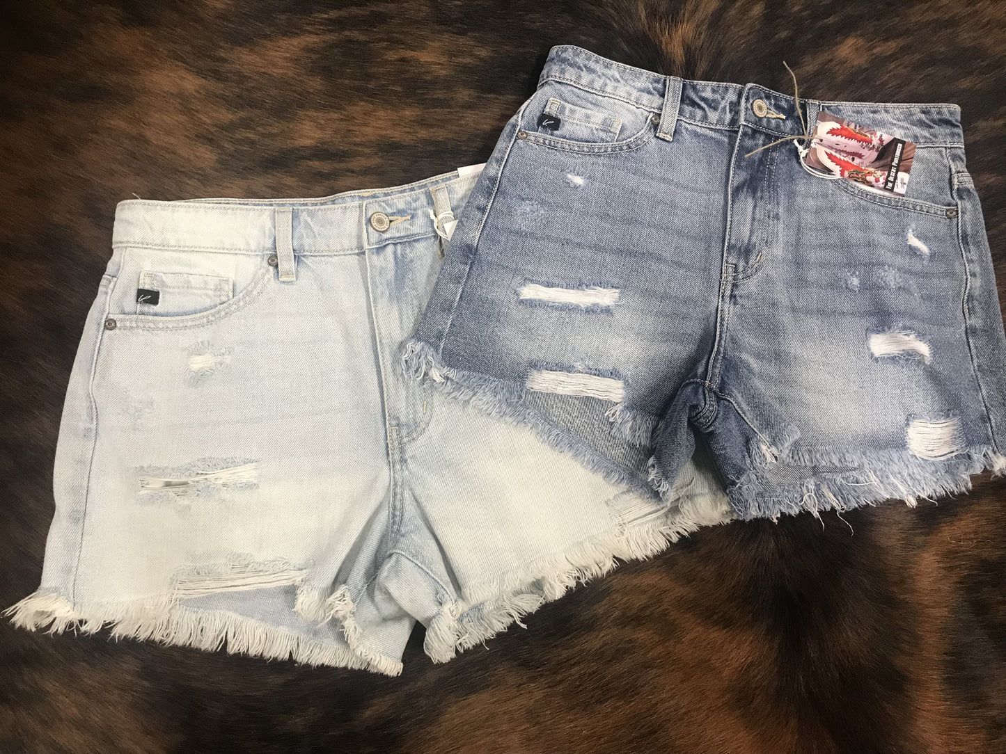 Kancan Denim Frayed Shorts