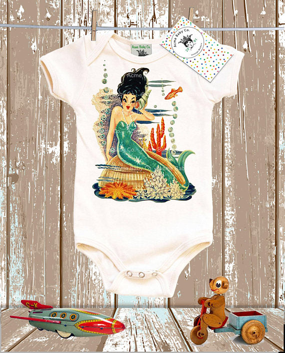 Acme Baby Co. - Mermaid Bodysuit - Organic Short Sleeve - The Desert Paintbrush