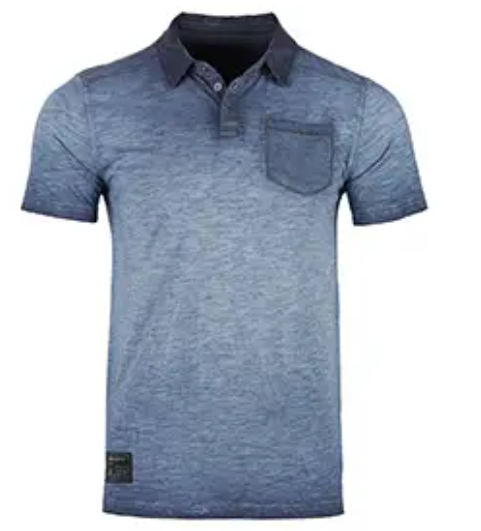 ZIMEGO - Short Sleeve Vintage Garment Oil Wash Pocket Polo Shirts