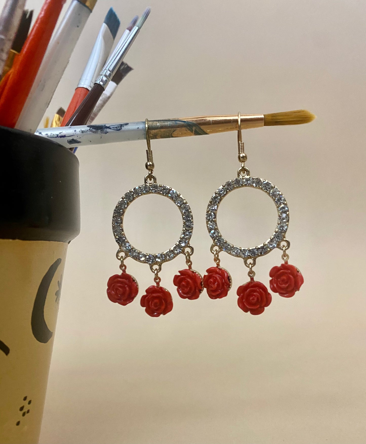 Roses and Ice Earrings