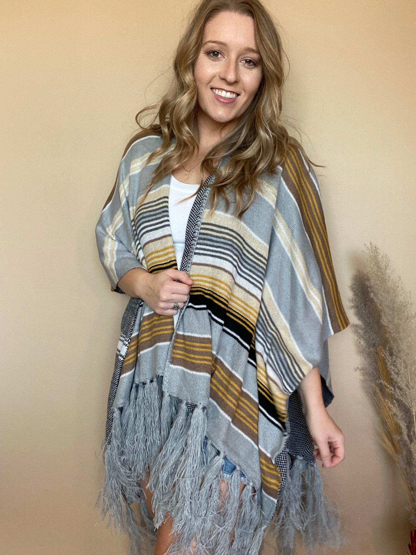 Bohemian Cow Skull Poncho