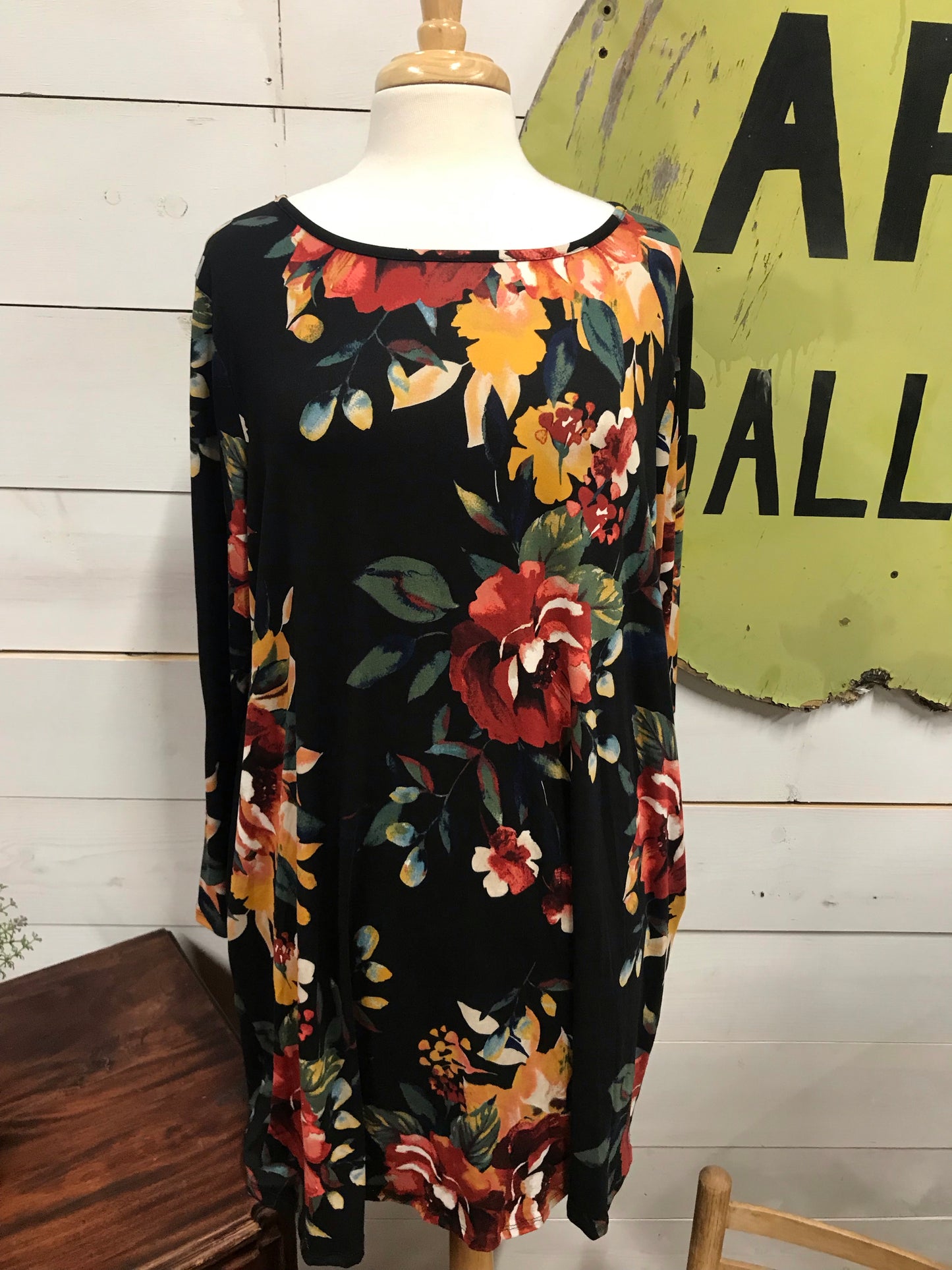 Floral Print Long Sleeve Dress - The Desert Paintbrush