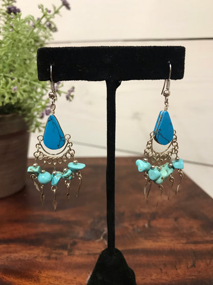 Turquoise Multi Stone Drop Earrings - The Desert Paintbrush
