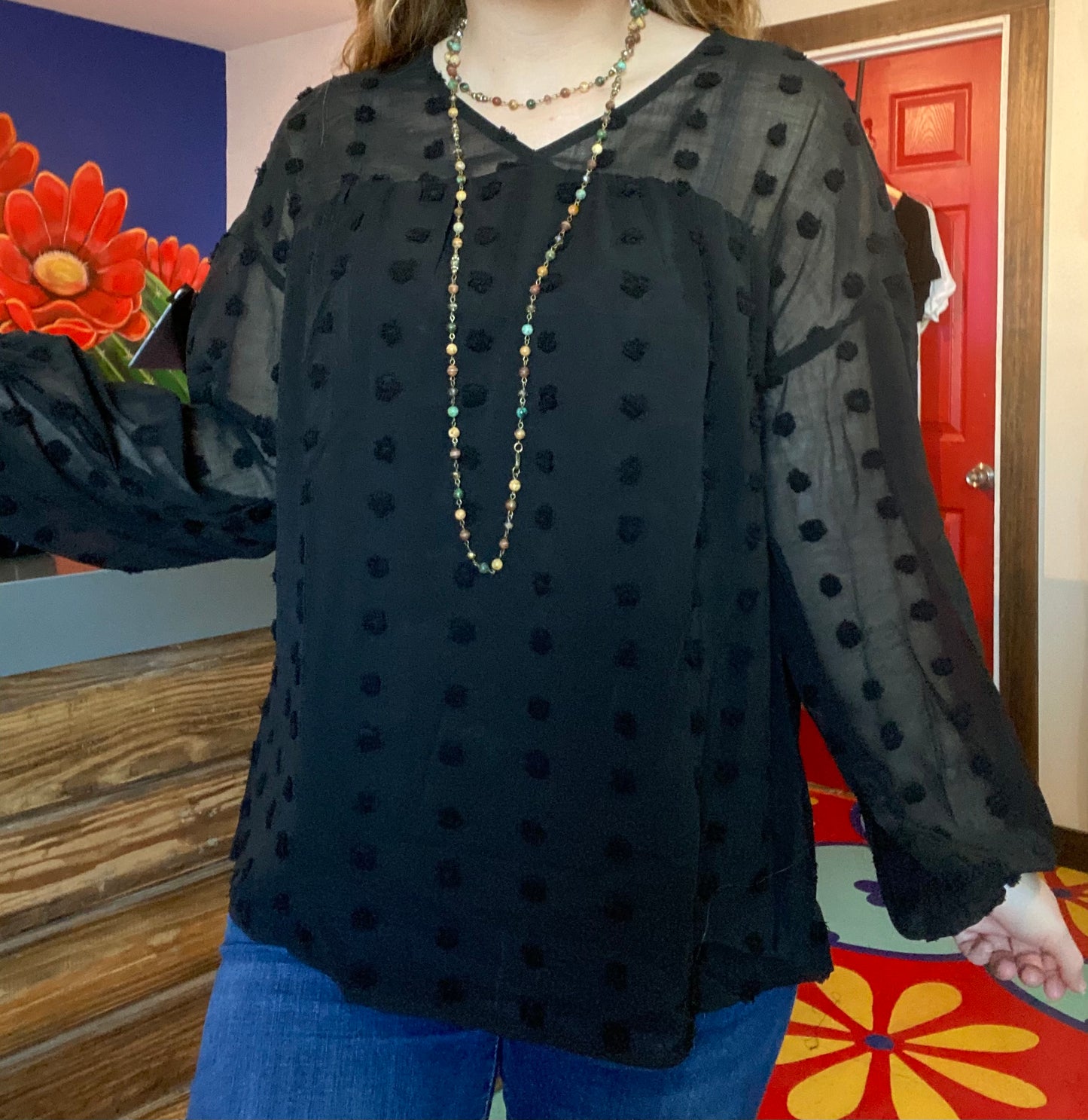 Polka dot Sheer Blouse