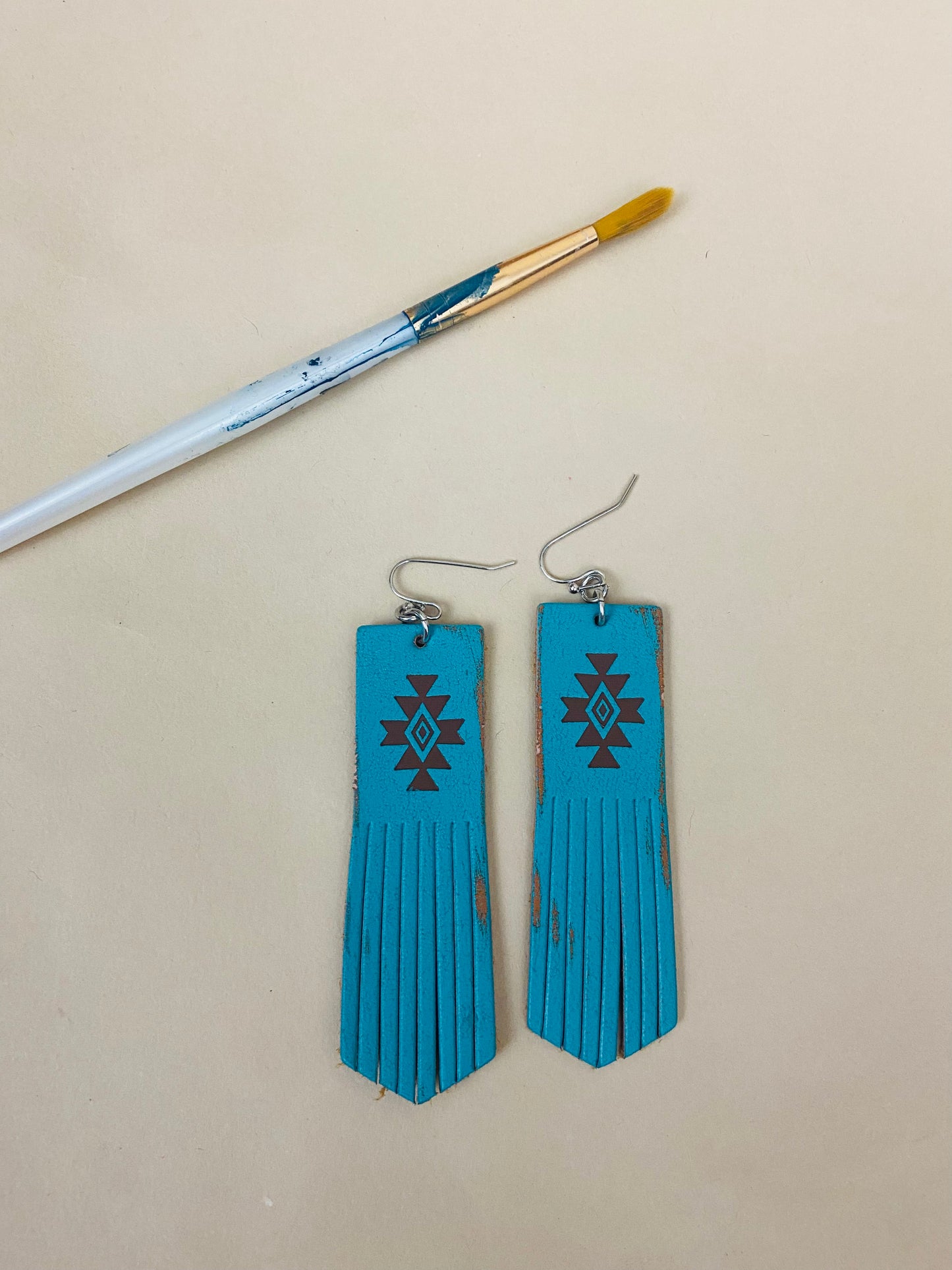 Aztec fringe earrings
