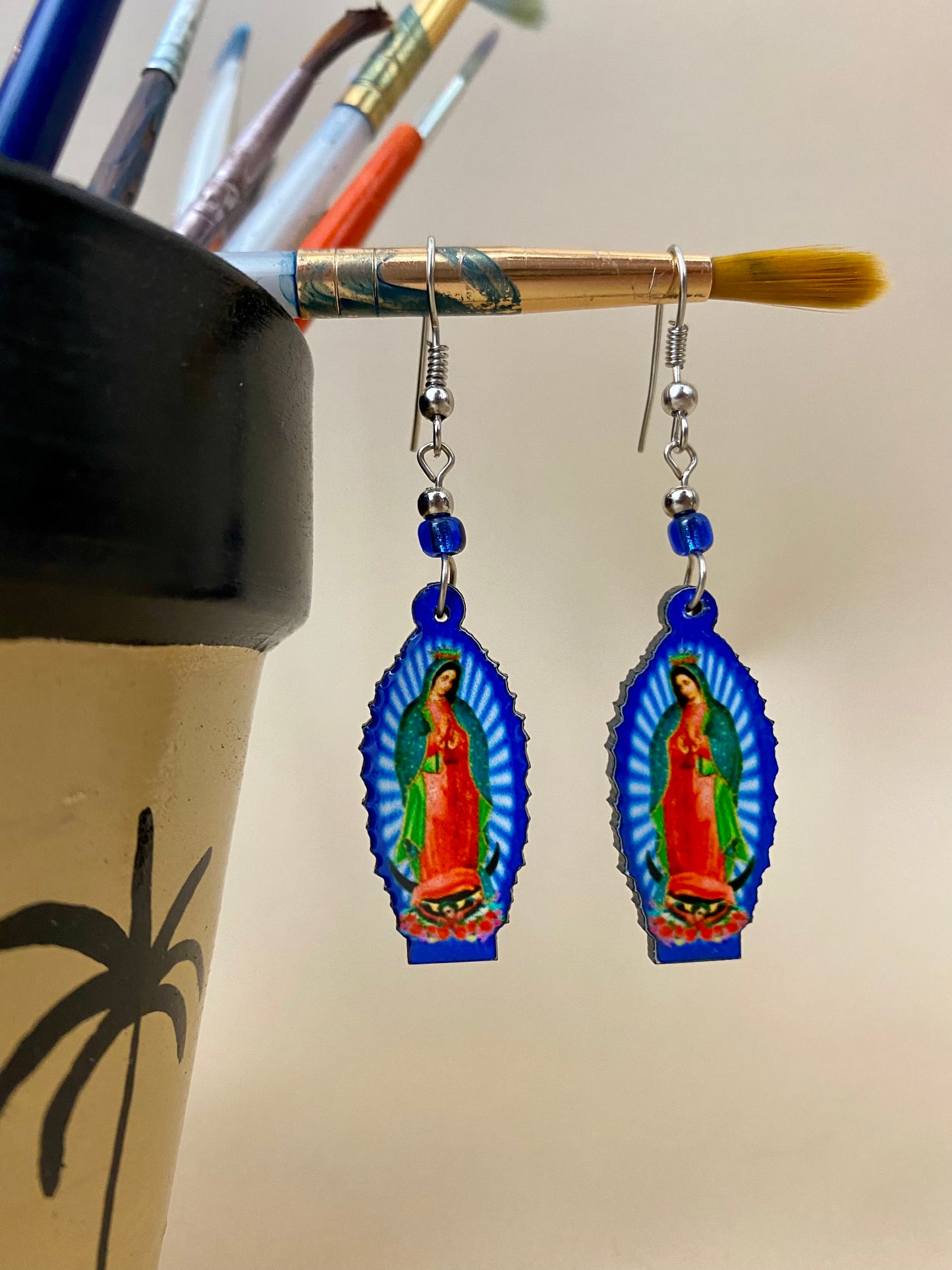 Lady of Guadalupe Colorful Earrings