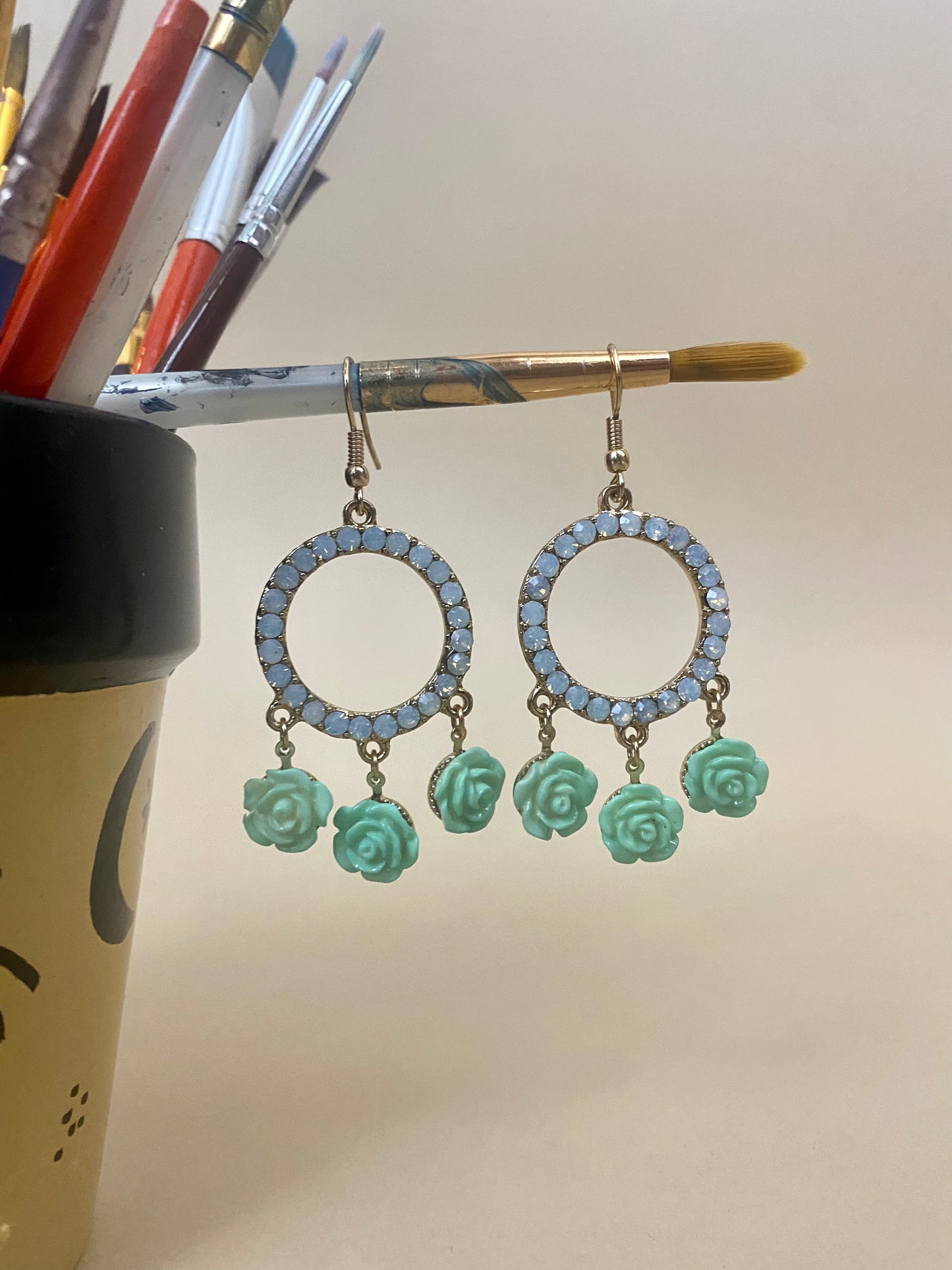 Roses and Ice Earrings