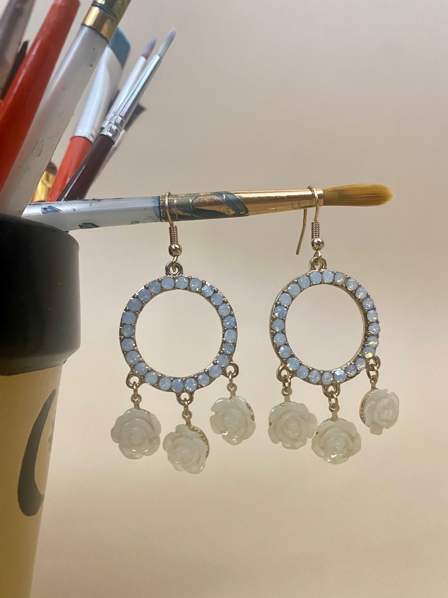 Roses and Ice Earrings
