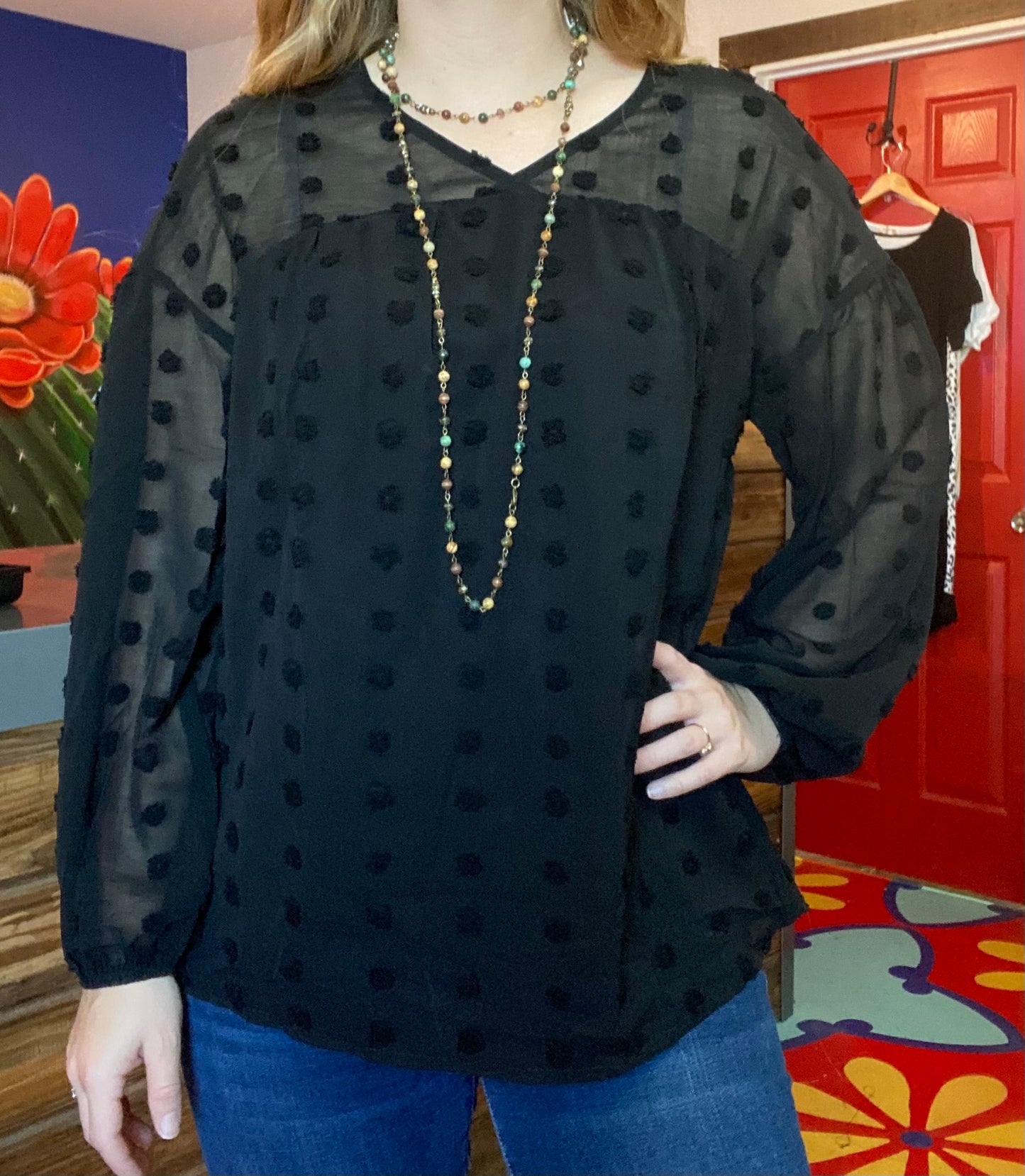 Polka dot Sheer Blouse