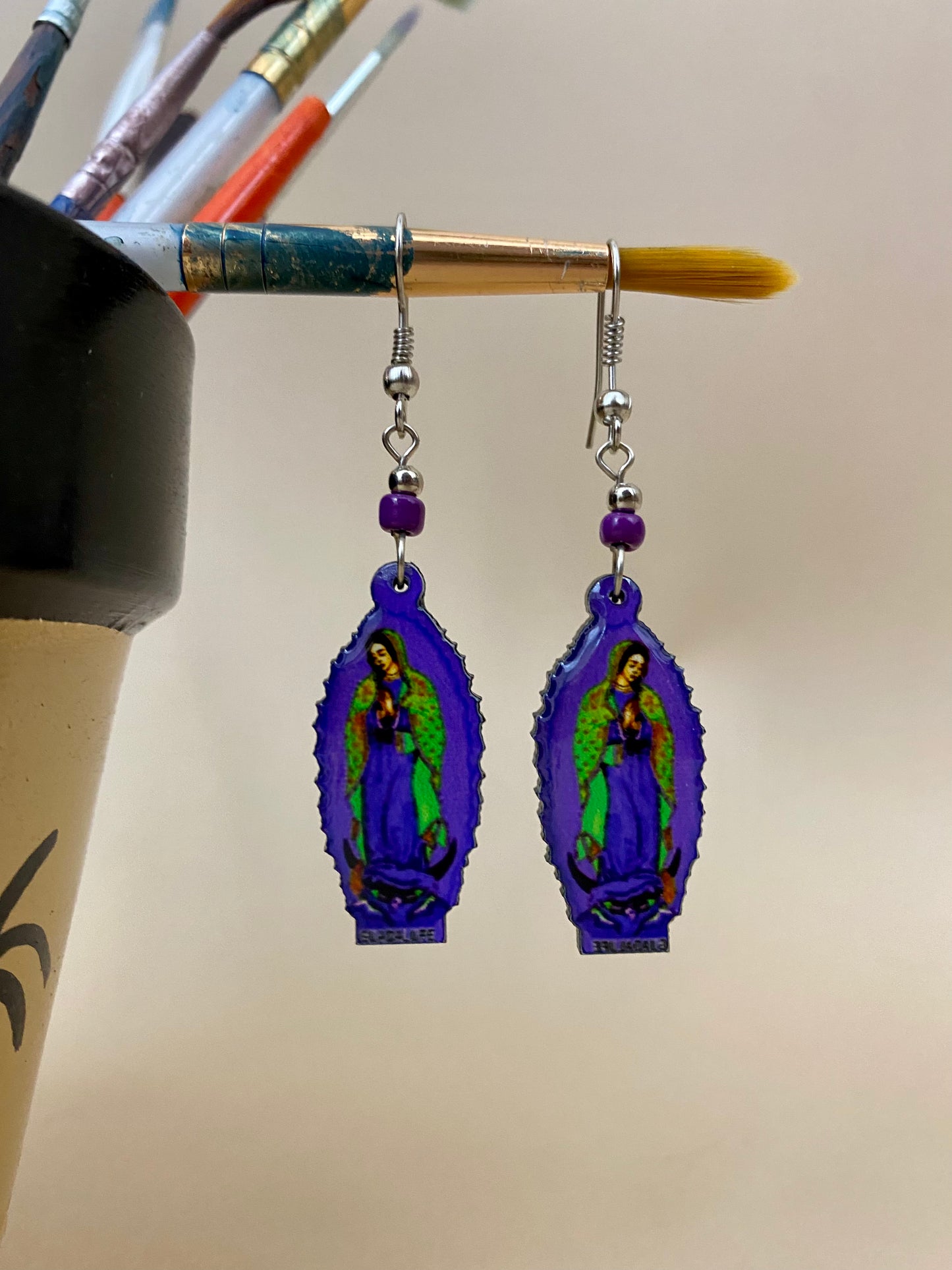Lady of Guadalupe Colorful Earrings