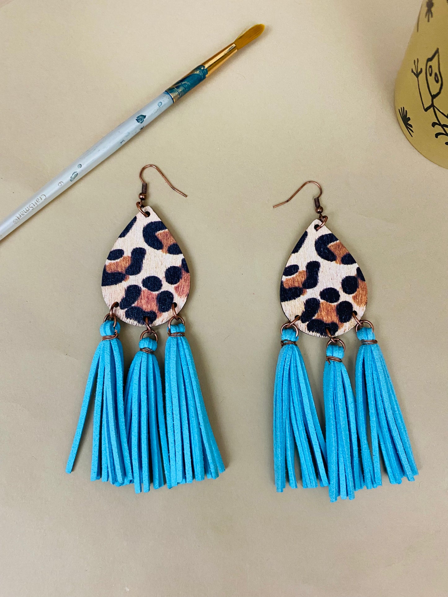 Leopard Tassel Earrings