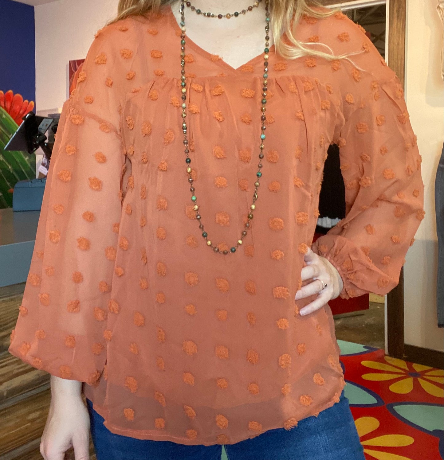 Polka dot Sheer Blouse
