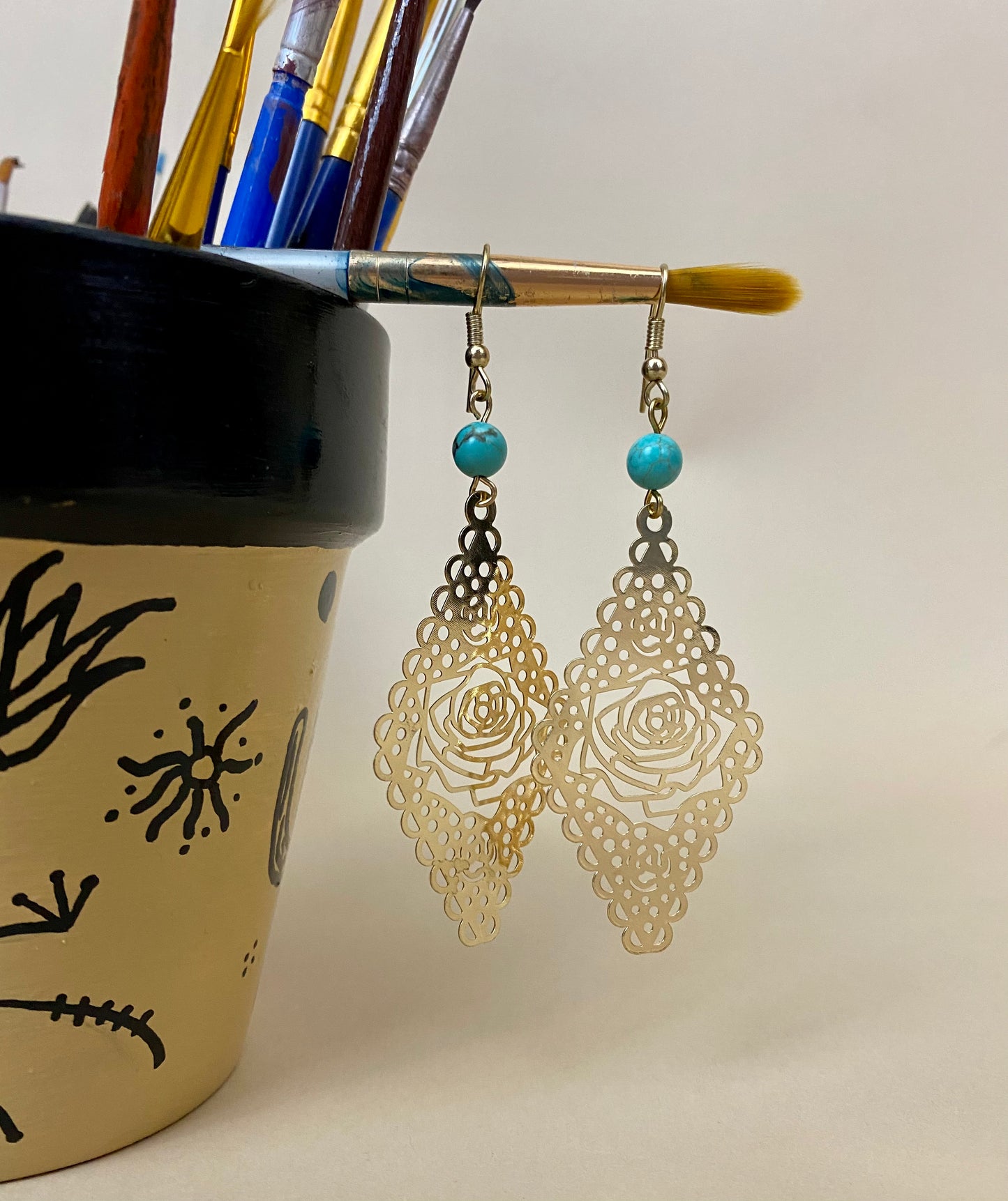 Golden Rose Earrings
