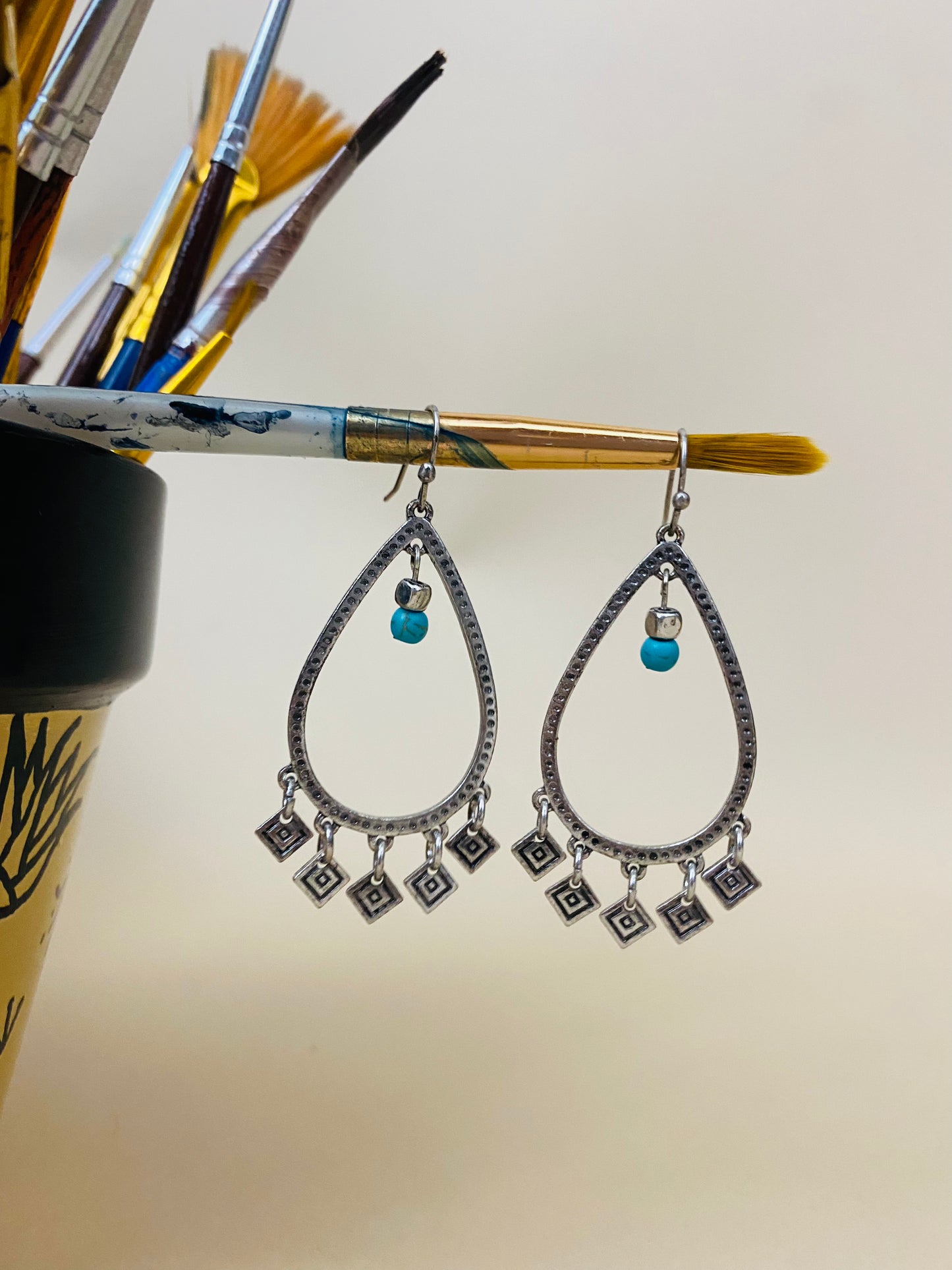 Antique Silver Diamond Earrings