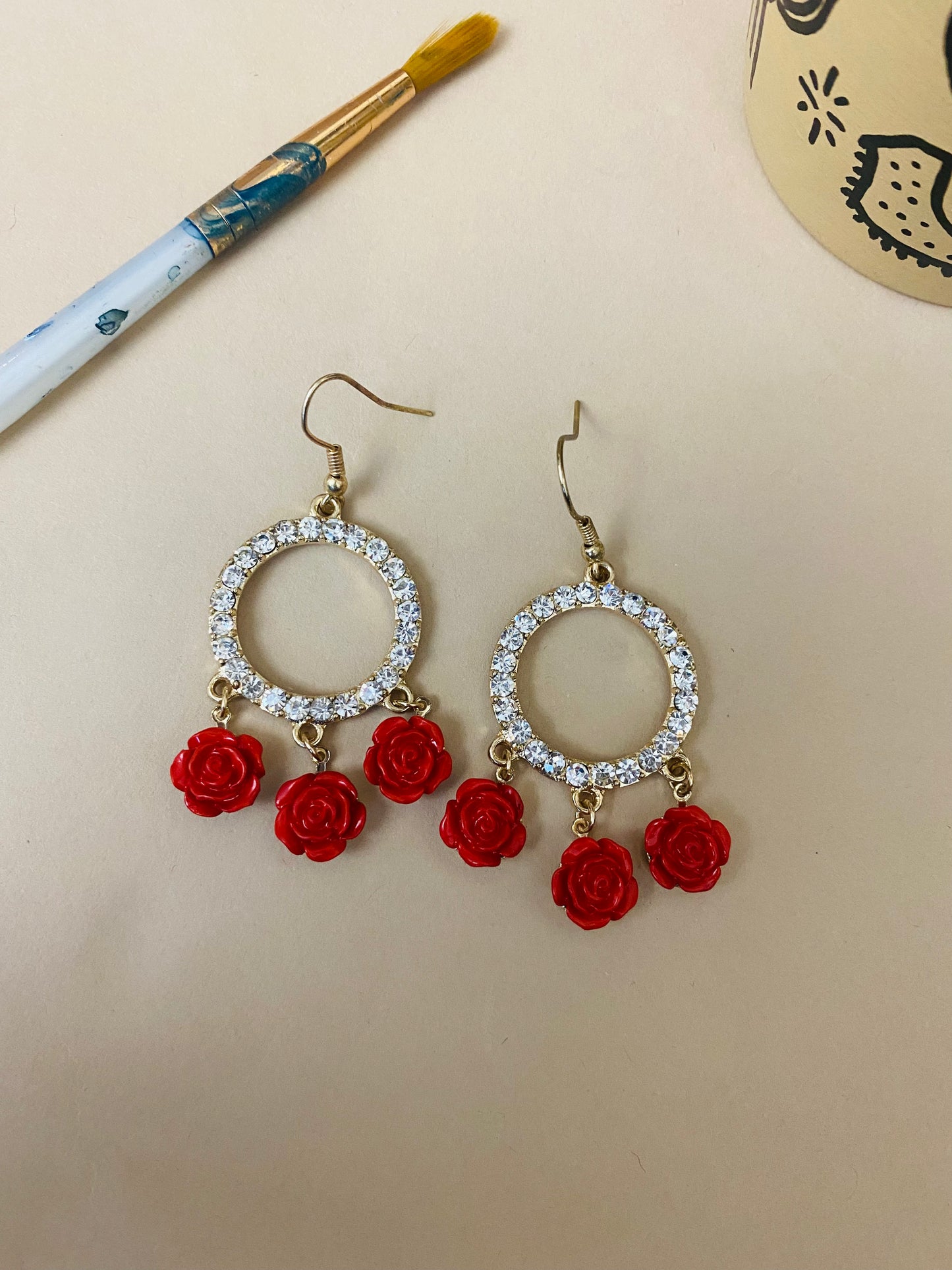 Roses and Ice Earrings