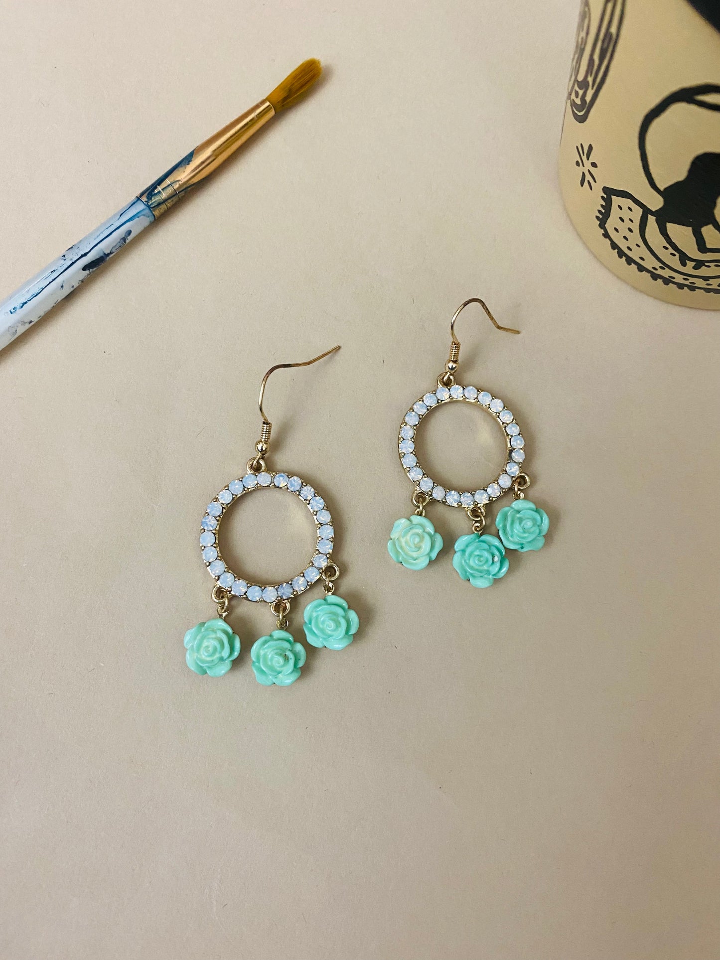 Roses and Ice Earrings