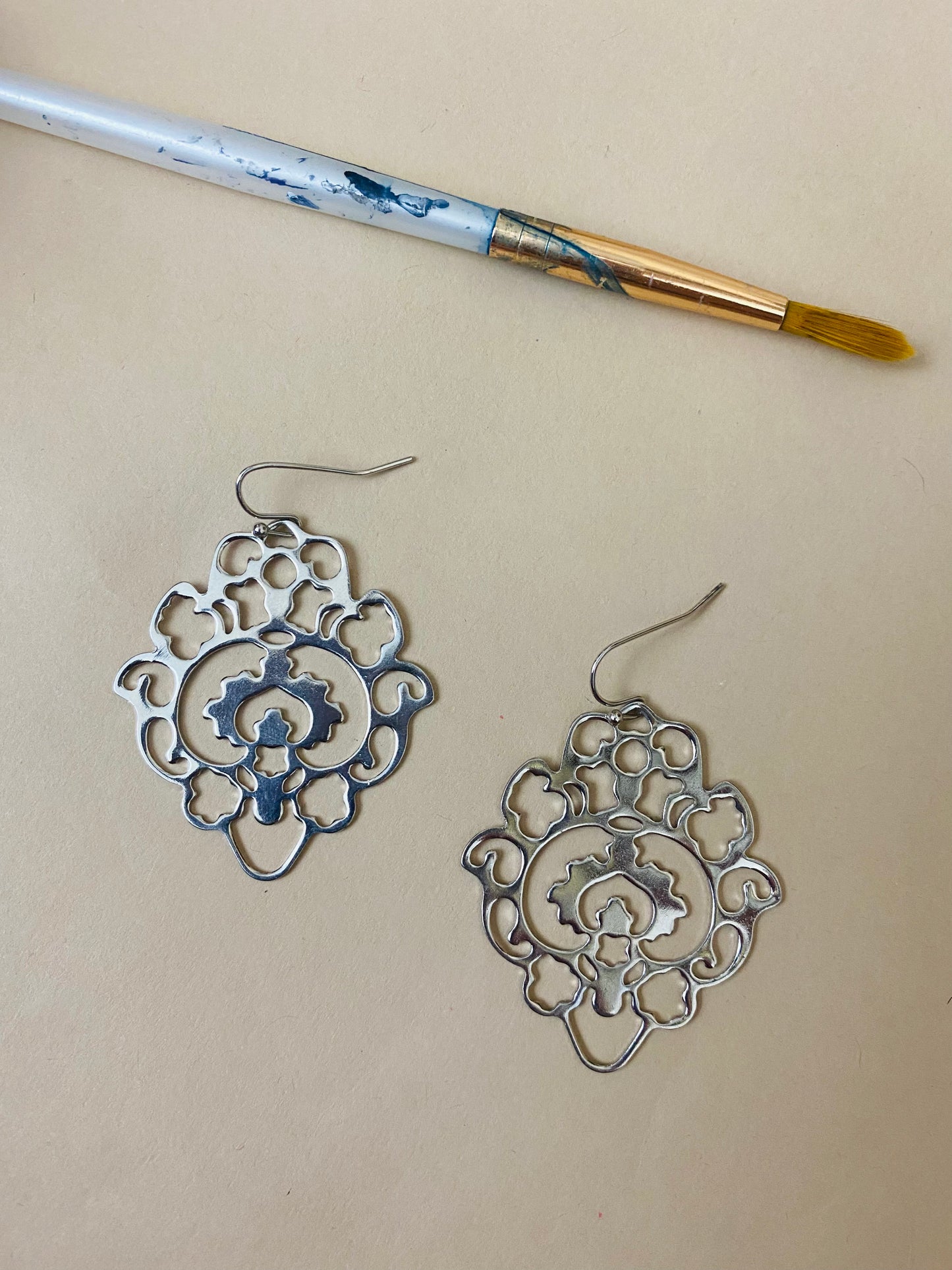 Silver Flower Earrings