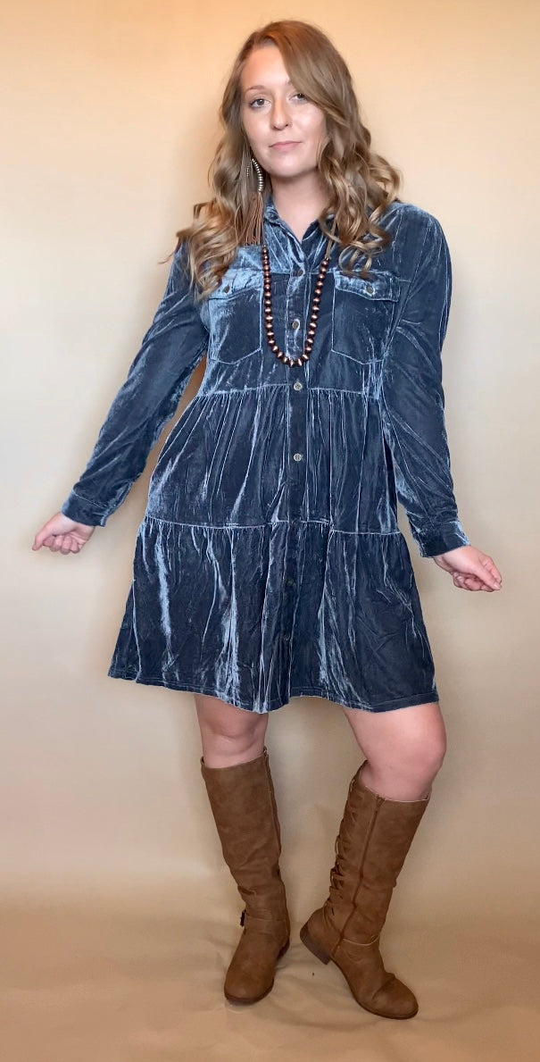 Steel Me Away Velvet Dress