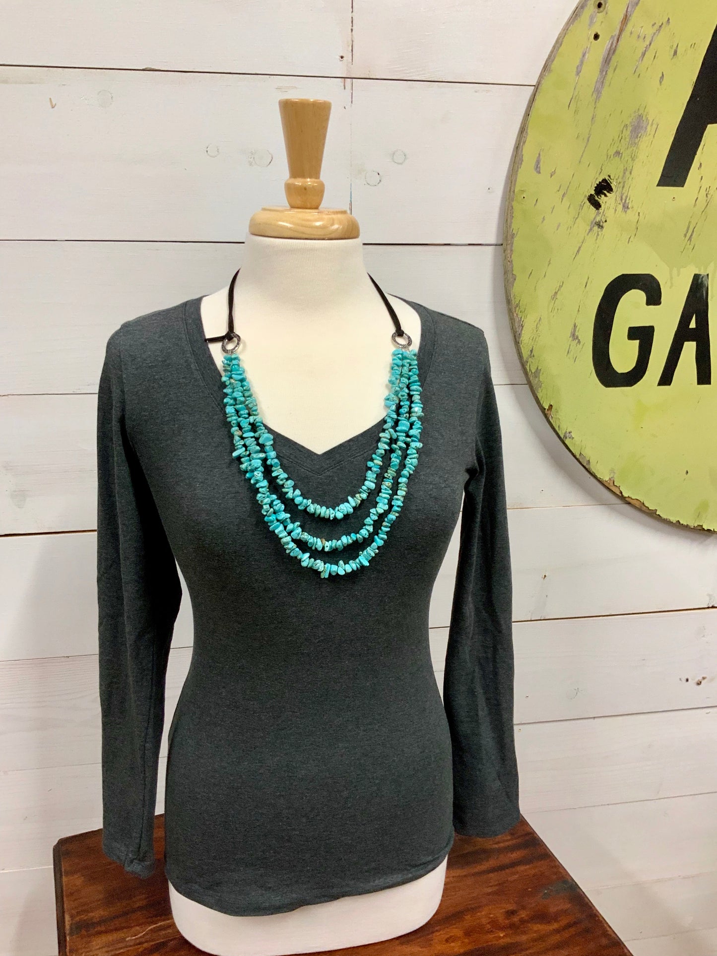 Triple strand turquoise necklace - The Desert Paintbrush