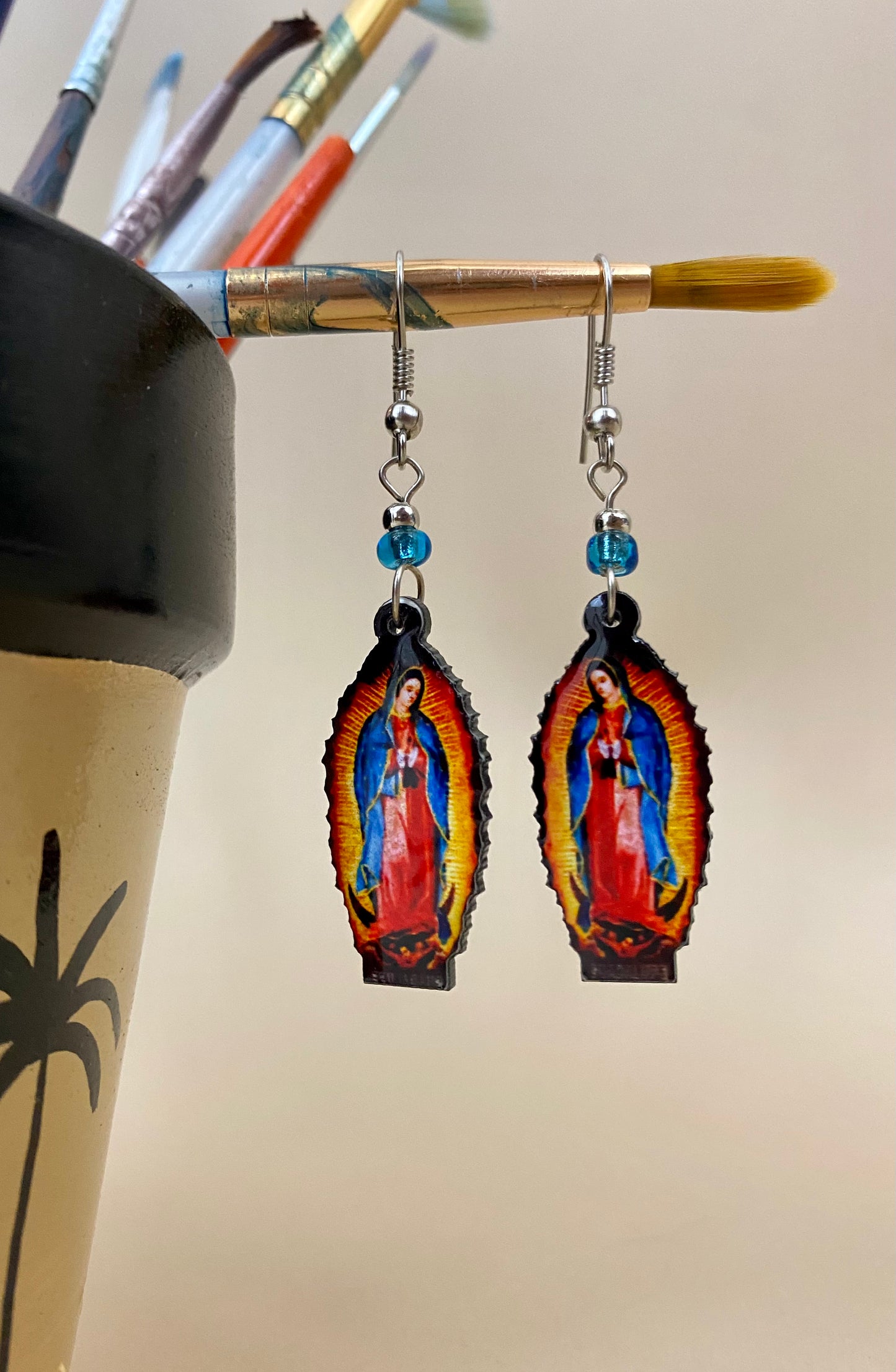 Lady of Guadalupe Colorful Earrings