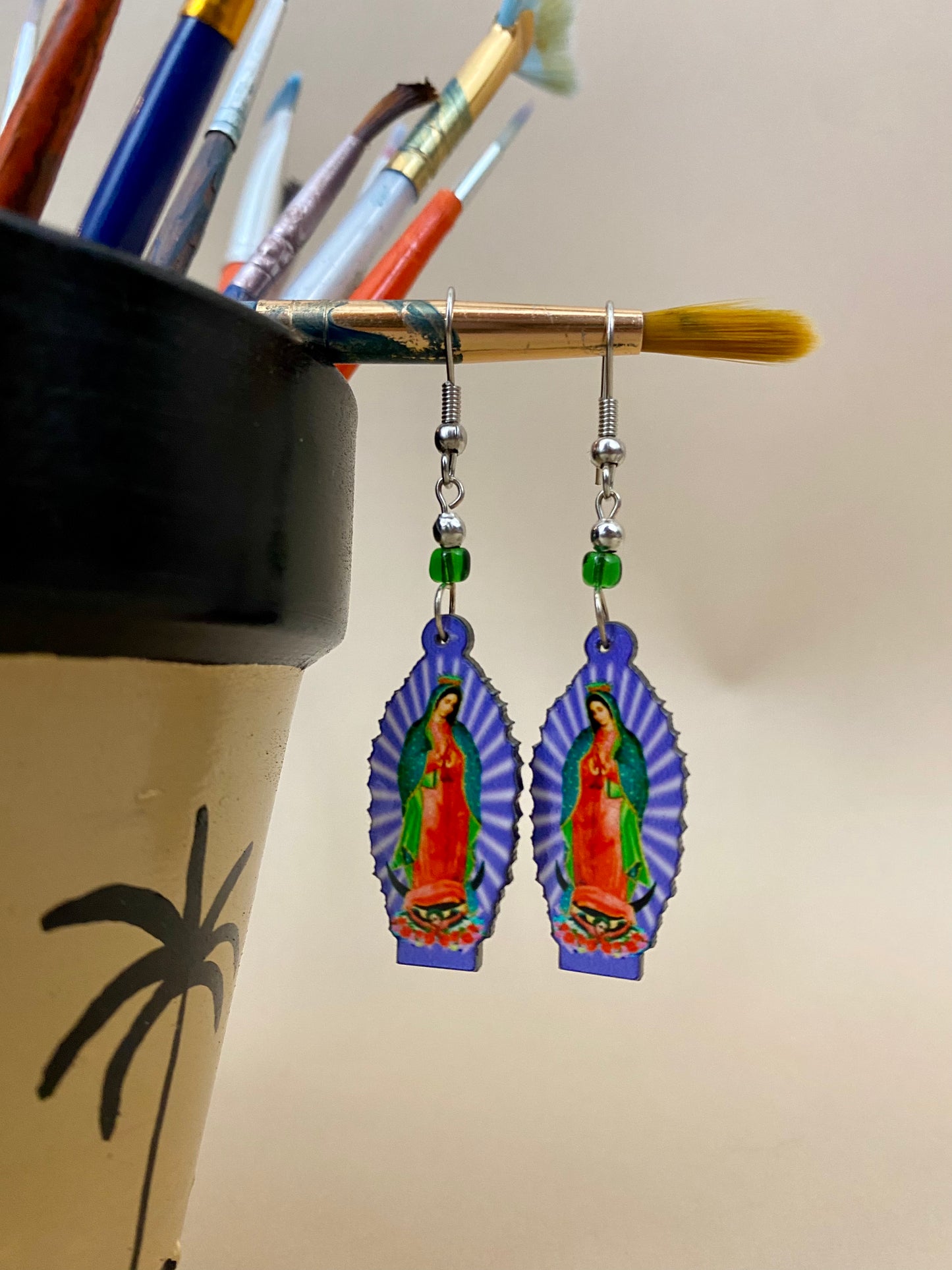 Lady of Guadalupe Colorful Earrings