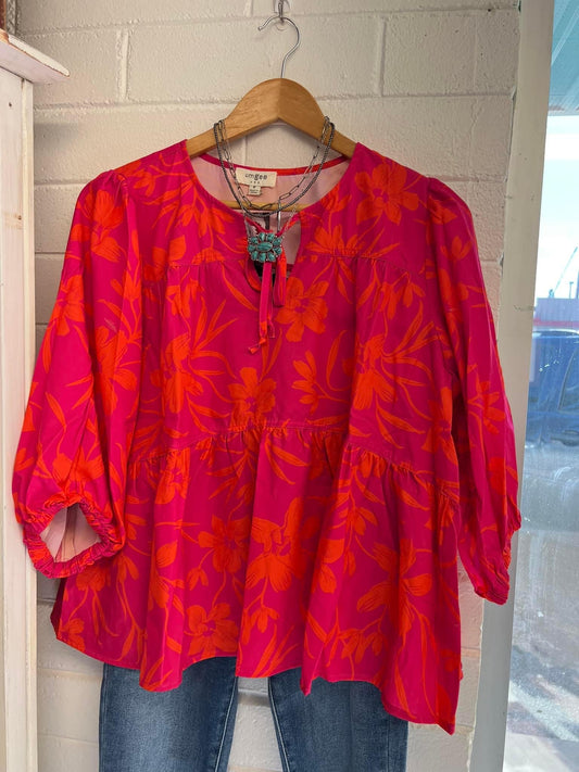 Pink Tropics Blouse