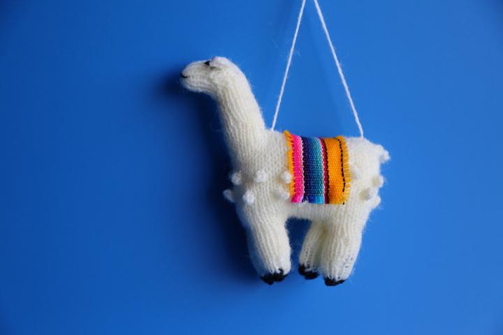 Inspired Peru - Hand Knitted Llama Ornament - The Desert Paintbrush