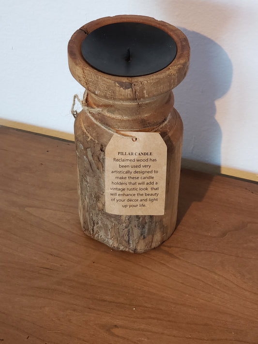 Rustic Pillar Candle Holder - The Desert Paintbrush