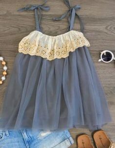 Girls Gray Tulle Tunic - The Desert Paintbrush