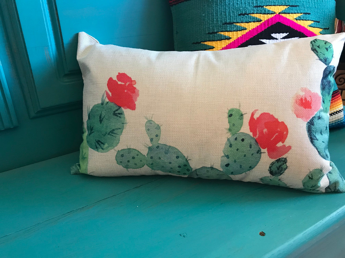 Cactus Bonsai Linen Throw Pillow - The Desert Paintbrush