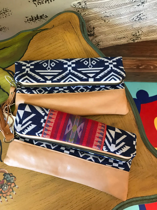 Melmax Design - Indigo Tribal Foldover Clutch - The Desert Paintbrush