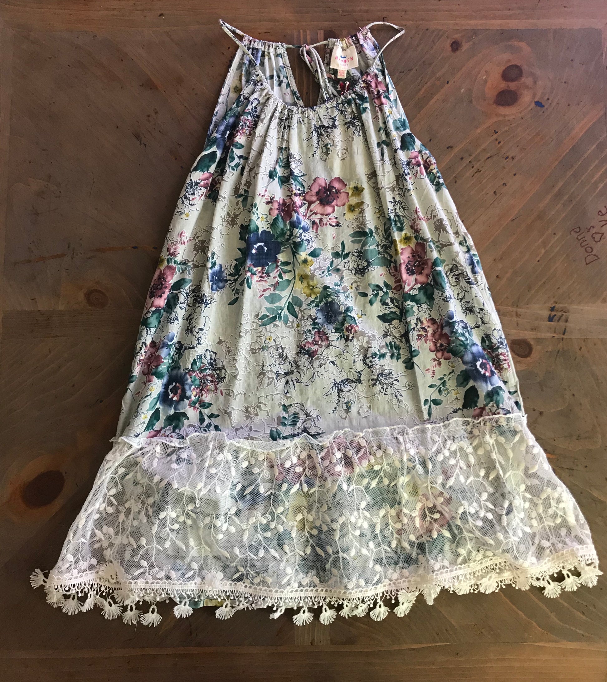 Sea Foam Crochet Floral Dress - The Desert Paintbrush