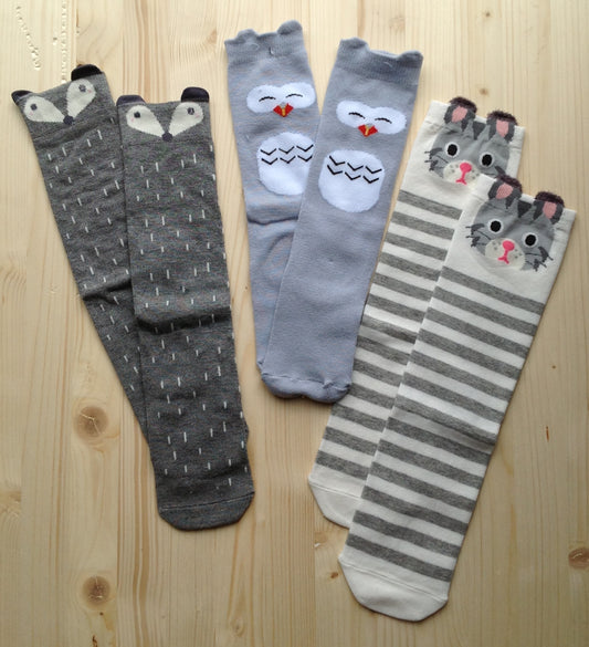 "Furry Friends"  Animal Knee High Socks - The Desert Paintbrush