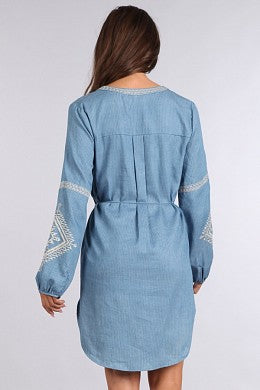 Blue Tassel Belt Dress - The Desert Paintbrush