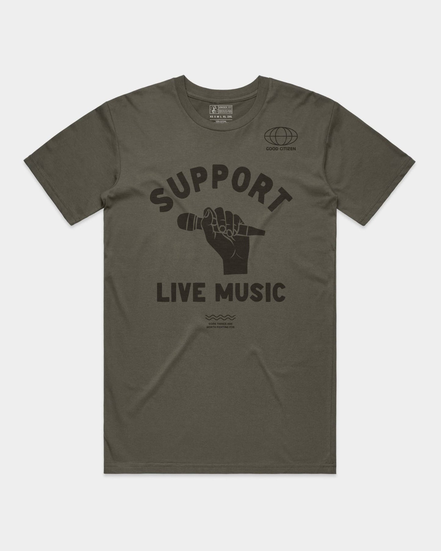 Support Live Music Tee-Green