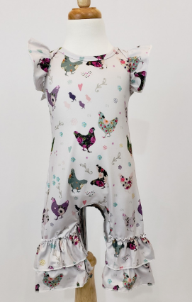 Chickens & Flowers Romper - The Desert Paintbrush