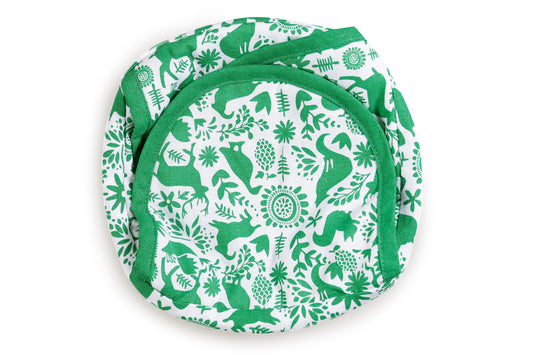 Casa Amarosa - Tortilla Basket- Green Otomi, 8 Inches - The Desert Paintbrush