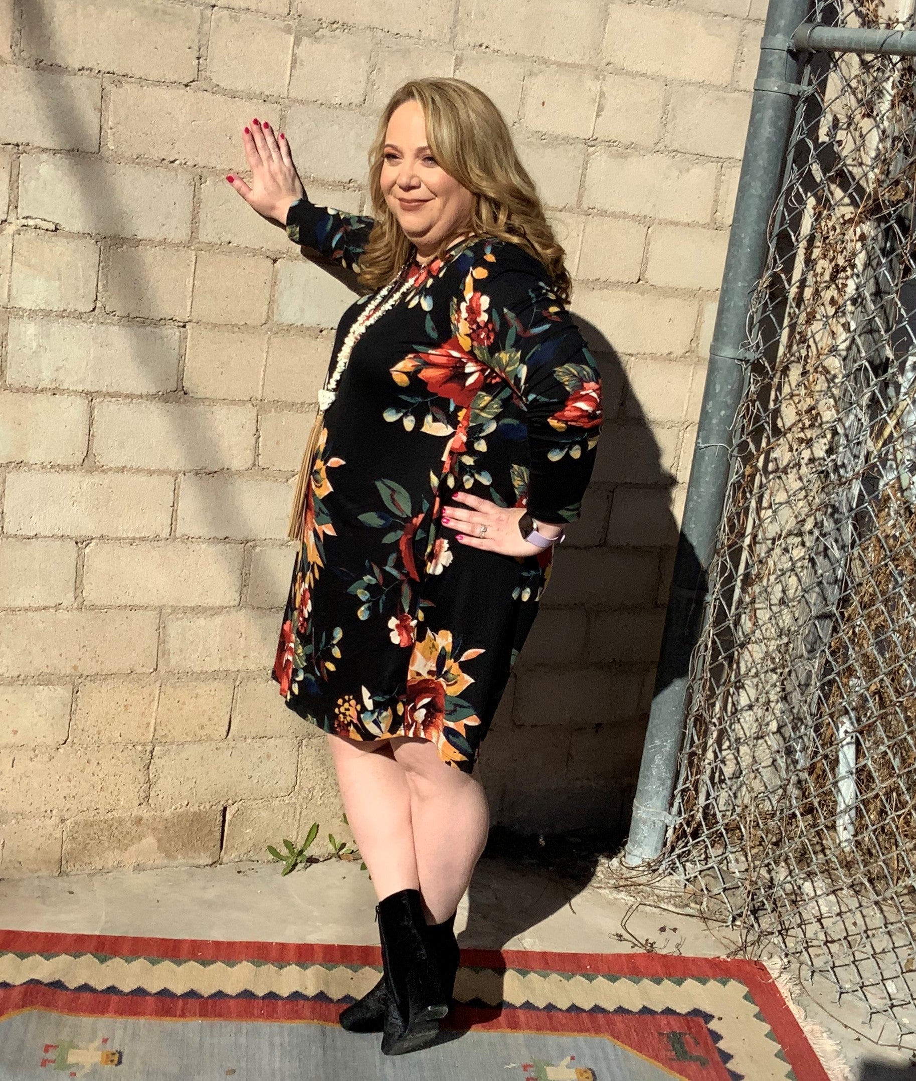 Floral Print Long Sleeve Dress - The Desert Paintbrush