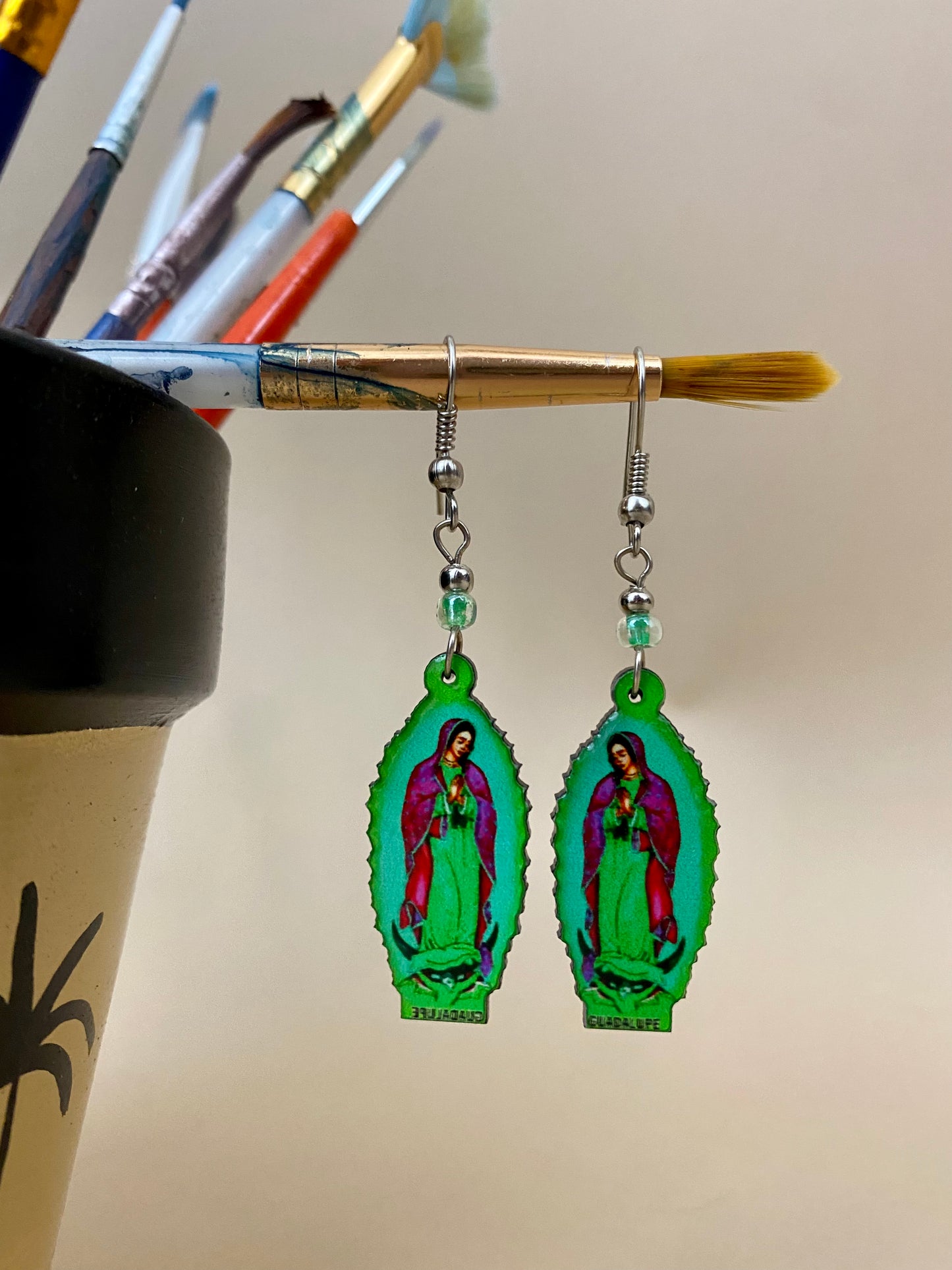 Lady of Guadalupe Colorful Earrings