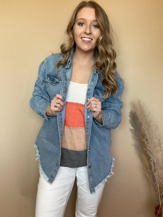 Raw Hem Denim Jacket