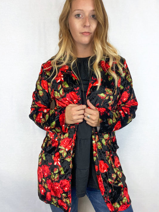 Roses Velvet Blazer