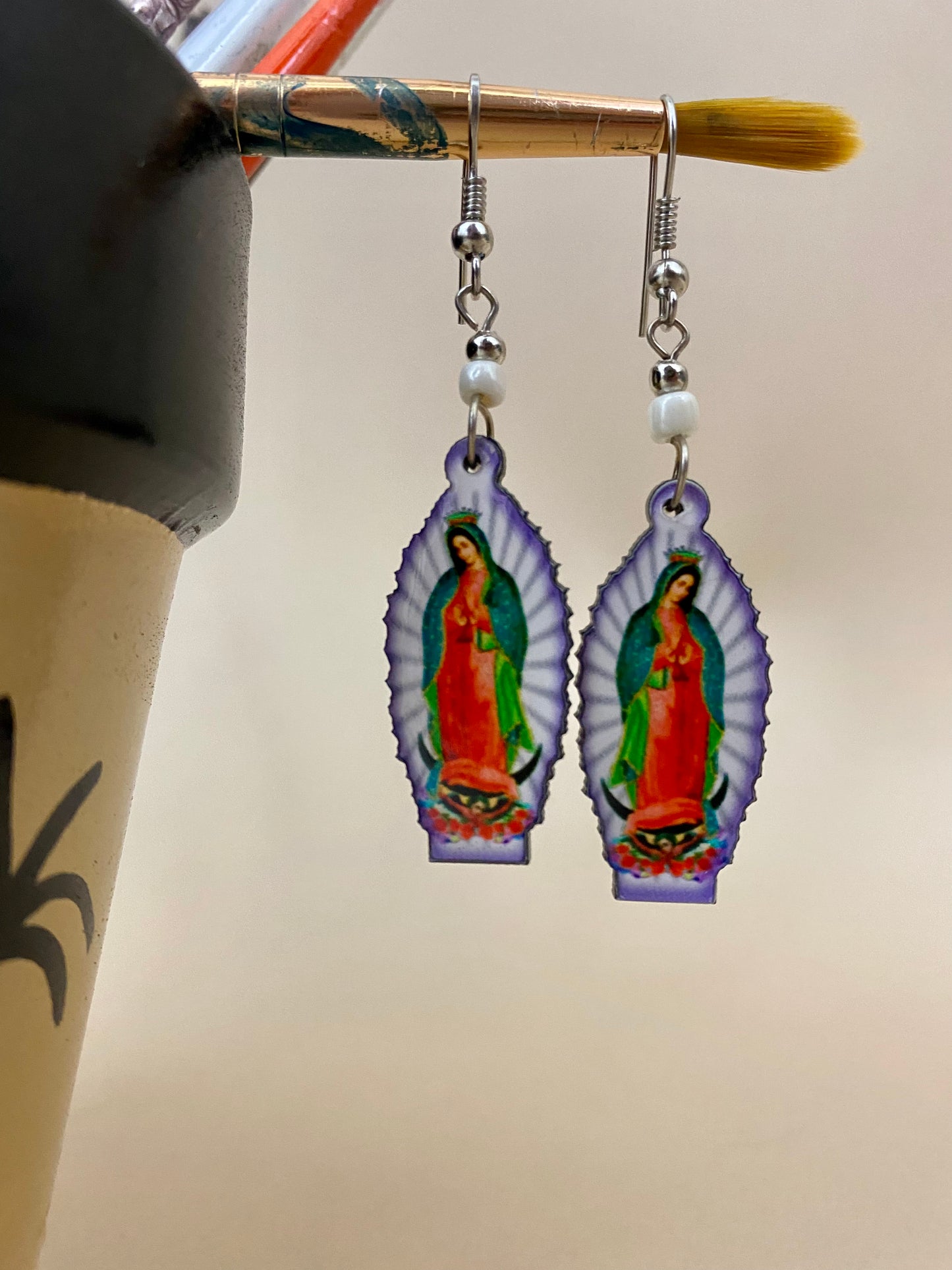 Lady of Guadalupe Colorful Earrings