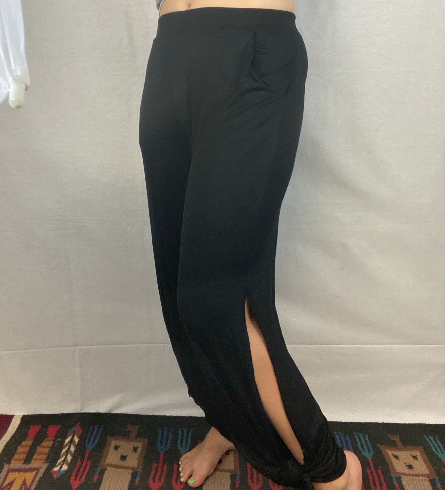 Black Open Legged Pants