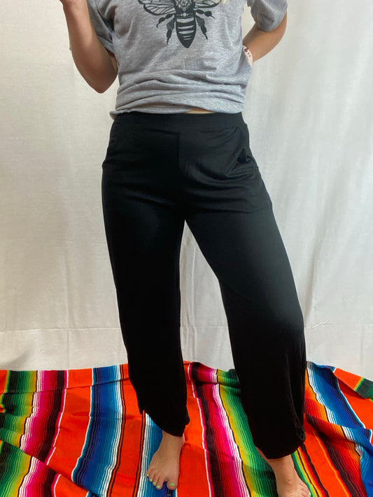 Black Open Legged Pants