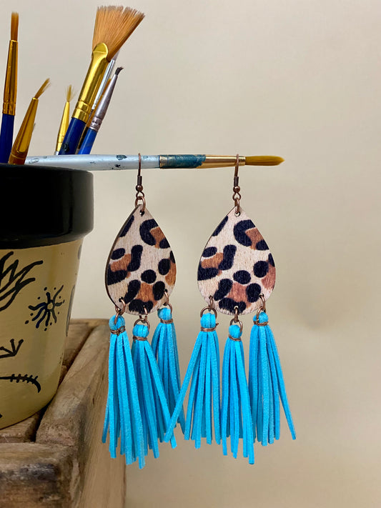 Leopard Tassel Earrings