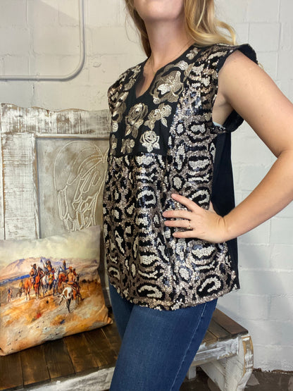 Sequin Cheetah Print