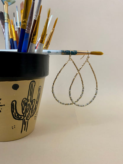 Let it Sparkle Drop Hoop Earrings