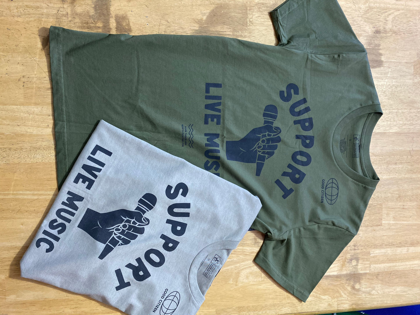 Support Live Music Tee-Green
