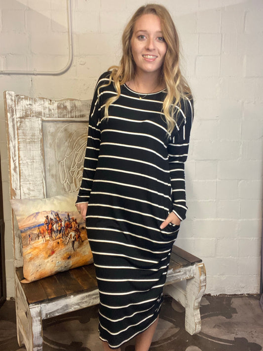 Black Striped Dress